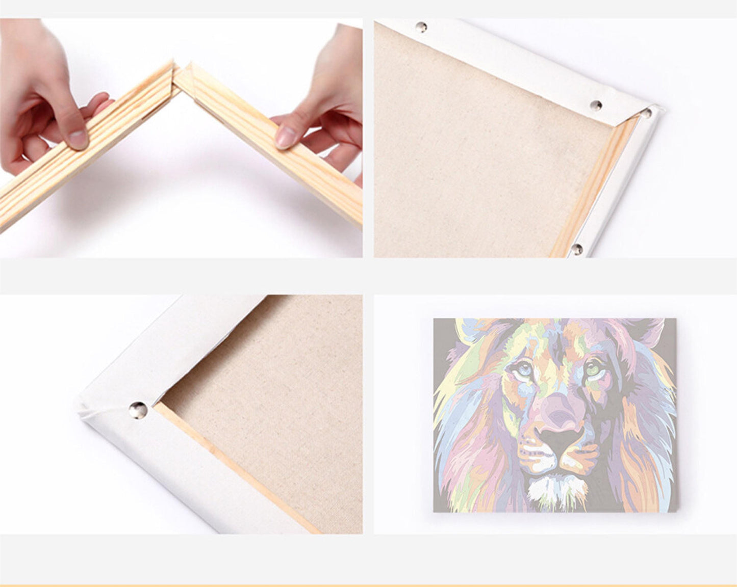 Stretcher Frame for Paint By Number Kits, DIY frame for Canvas, Stretching Big Frame, Small Frame Size Mounting Frame, Pine wood