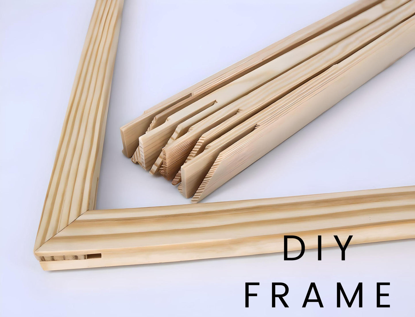 Stretcher Frame for Paint By Number Kits, DIY frame for Canvas, Stretching Big Frame, Small Frame Size Mounting Frame, Pine wood